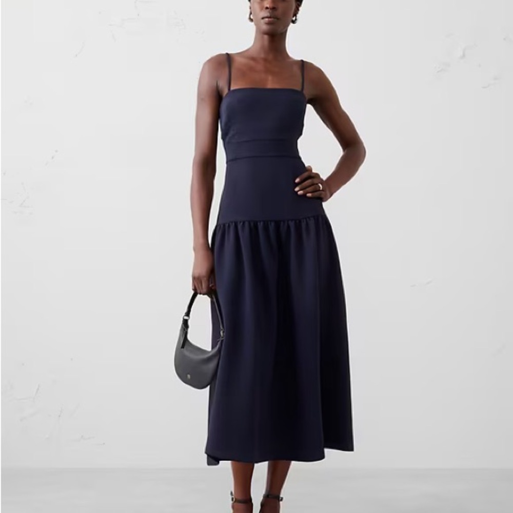 Banana Republic Factory Dark Blue Midi Dress